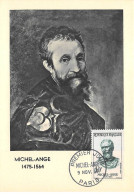 Carte Maximum - FRANCE - COR12640 - 09/11/1957 - Michel-Ange - Cachet Paris - - 1950-1959