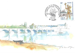 Carte Maximum - FRANCE - COR13022 - 03/06/2001 - Le Pont Wilson - Cachet Tours - 2000-2009