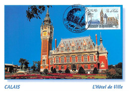 Carte Maximum - FRANCE - COR13071 - 23/01/2002 - L'hôtel De Ville De Calais - Cachet Calais Principal - 2000-2009