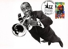 Carte Maximum - FRANCE - COR13119 - 08/08/2002 - Louis Armstrong -Cachet Marciac - 2000-2009