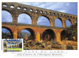 Carte Maximum - FRANCE - COR13175 - 20/09/2003 - Le Pont Du Gard  - Cachet Vers-Pont-Du-Gard - 2000-2009