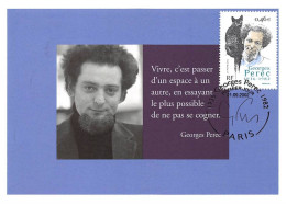 Carte Maximum - FRANCE - COR13141 - 21/09/2002 - Georges Perec - Cachet Paris - 2000-2009