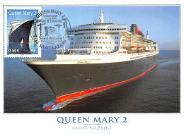 Carte Maximum - FRANCE - COR13164 - 12/12/2003 - Queen Mary 2 - Saint Nazaire - Cachet Saint Nazaire - 2000-2009