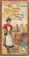 CHROMOS.AM23160.6x11 Cm Env.Chocolat Grondard.Carte Région.Champagne.Marne - Otros & Sin Clasificación