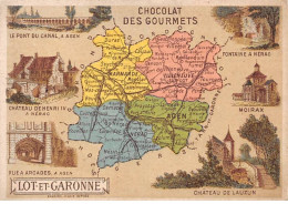 CHROMOS.AM22800.Chocolat Des Gourmets.8x11 Cm Env.Carte Département.Lot Et Garonne - Otros & Sin Clasificación