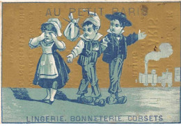 Chromos - COR13866 - Au Petit Paris - Femme - Hommes - Train - 10x6 Cm Environ - En L'état - Autres & Non Classés