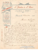 Facture.AM20779.Tunisie.Bizerte.S Jambon & L Pierre.1908.Agence Commerciale - Autres & Non Classés