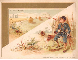 Chromos - COR14643 - Au Bon Marché - Homme - Chasseur - Chien - 12x9 Cm Environ - En L'état - Au Bon Marché