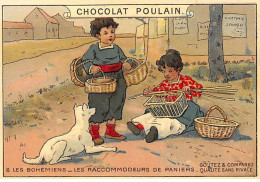 Chromos - COR14661 - Chocolat Poulain - Bohémiens - Raccommodeurs De Paniers- Homme-Femme - 10x7 Cm Environ - En L'état - Poulain