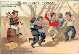 Chromos - COR14669 - Chocolat Poulain - Distraction Du Dimanche -Hommes - Matelots - 10x7 Cm Environ - En L'état - Poulain