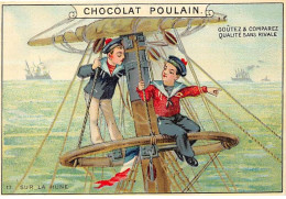 Chromos - COR14673 - Chocolat Poulain - Sur La Hune - Hommes - Matelots - Bateaux - 10x7 Cm Environ - En L'état - Poulain