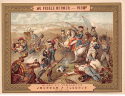 Chromos - COR14840 - Au Fidèle Berger - Jourdan A Fleurus - Soldats - Chevaux - 14x10 Cm Environ - Other & Unclassified