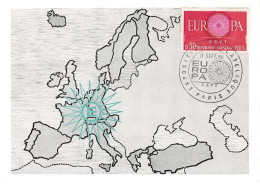 Carte Maximum - FRANCE - COR12778 - 17/09/1960 - Carte De L'Europe - Cachet Paris - 1960-1969