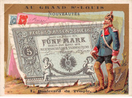 Chromos - COR14794 - Au Grand St Louis - Homme - Billet - Prusse - Fond Or - 11x8 Cm Environ - En L'état - Andere & Zonder Classificatie