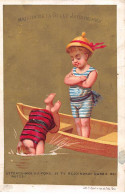 Chromos - COR14940 - Maison De La Belle Jardinière - Enfants - Bateau - Fond Or - 12x8 Cm Environ - Autres & Non Classés