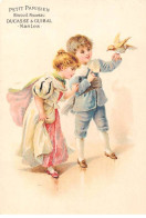 CHROMOS.AM23858.7x10 Cm Env.Petit Parisien.Biscuit Nouveau.Ducasse & Guibal.Enfants Et Oiseau - Autres & Non Classés