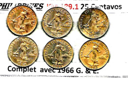 PHILIPPINES Républic Décimal, Petites Monnaies, Femme 25 Centavos  KM 189.1 & 189.2 - Filipinas