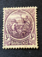 BARBADOS  SG 228  3s Deep Violet  MH* - Barbados (...-1966)