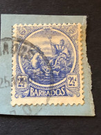 BARBADOS  SG 222  2½d Ultramarine On A Piece FU - Barbados (...-1966)