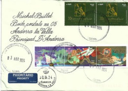 2022. Bi-Centenaire De L'Independance Du Bresil 1822-2022, Letter To Andorra With The Local Arrival Postmark - Storia Postale