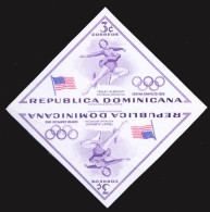 Dominican Rep 1957 MNH Imperf Pair, Tenley Albright Figure Skater & Surgeon, Sports, Olympics - Kunstschaatsen