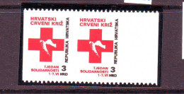 Croatia 1992 Charity Stamp Mi.No 22 Red Cross Solidarity Pair Without Vertical  Toothed Postage Stamp  MNH - Kroatien