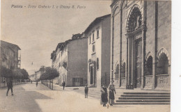 PISTOIA-CORSO UMBERTO I E CHIESA S. PAOLO-CARTOLINA NON VIAGGIATA 1915-1925 - Pistoia