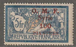 SYRIE - N°44 * (1920) 100pi Sur 5f Bleu Et Chamois - Ongebruikt