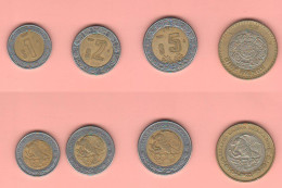 Mexico Messico 1 + 2 + 5 + 10 Pesos Bimetallic - Mexique