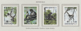 HONDURAS 1990 WWF Mammals Monkeys Mi 1084-1087 MNH(**) Fauna 777 - Apen