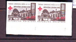 Croatia 1993 Charity Stamp Mi.No. 26 RED CROSS  Imperforate Pair    MNH - Croatie