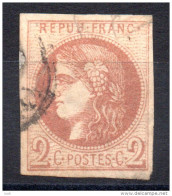 France N° 40B Ceres Emission De Bordeaux 2 C Brun Rouge - 1870 Uitgave Van Bordeaux