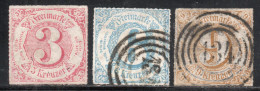 ALEMANIA – THURN Y TAXIS SUR Serie No Completa X 3 Sellos Usados CIFRAS Año 1865 – Valorizada En Catálogo € 89,00 - Gebraucht