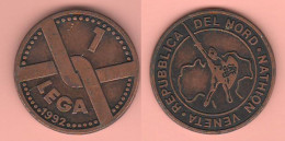 Gettone 1 LEGA 1992 Token Jeton Lega Nord Politica - Otros & Sin Clasificación