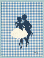 Carte Double Signée Nadj - Silhouette - Couple Qui Danse - Siluette