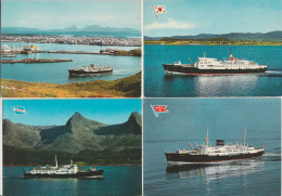 Lot Mit 4 Ansichtskarten Schiffe, Hurtigruten, Norwegen - Paquebote