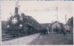 Vallée De Joux, Le Pont Train à Vapeur En Gare, Inauguration Du Chemin De Fer électrique Le 1.10.1938 - Other & Unclassified