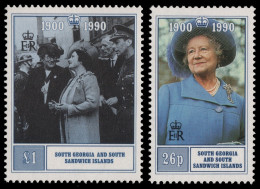 Süd-Georgien 1990 - Mi-Nr. 184-185 ** - MNH - 90. Geburtstag Queen Mum - Südgeorgien