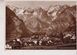 COURMAYEUR  AOSTA  PANORAMA SFONDO CATENA MONTE BIANCO  VG  1934 FOTOGRAFICA - Aosta