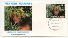 Enveloppe Premier Jour D'émission.Polynésie.Papeete 24 Octobre 84.Polynésie Française Couronne Polynesienne - Andere & Zonder Classificatie