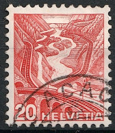 Schweiz Suisse 1936: Gotthard Zu 205y Mi 301Iy Yv 293 "Type I" Mit Stempel  LES ACACIAS (Zumstein CHF 30.00) - Oblitérés