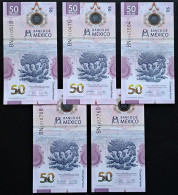 MEXICO $50 ! SERIES BN 5 Signature Set NEW 7-FEBR-2023 DATE ! AXOLOTL & EAGLE IND. POLYMER NOTE Read Descr. For Notes - Mexique