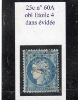 Paris - N° 60A Obl étoile 4 Dans évidée - 1871-1875 Cérès