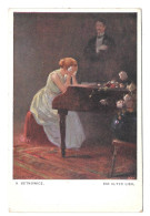 Ein Altes Lied Woman Weeping On Piano An Old Song Setkowicz Artust Painting Postcard - Paintings