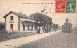 REYRIEUX (Ain) - La Gare - Arrivée Du Train - Voyagé (2 Scans) - Ohne Zuordnung