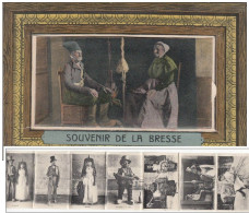 Cpa Ak Pk Carte à Systeme 10 Vues Souvenir De La Bresse Bressan Bressanes Ménétrier Fileuses Metiers Divers - Other & Unclassified