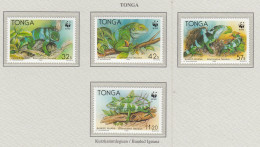 TONGA 1990 WWF Reptiles Mi.1140-43 MNH(**) Fauna 784 - Otros & Sin Clasificación