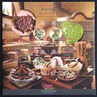 MEXICO 2020 FOODS Issue Nopal Cactii, Beans, Pepper, Amaranth LTD. ED. BLOC COLLECTOR, Mint NH Scarce - México