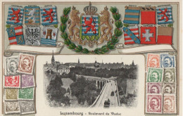 LUXEMBOURG -- Boulevard Du Viaduc - Cpa   Gaufrée Avec Timbres - Luxembourg - Ville