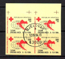 Croatia Charity Stamp 1994 Mi.No. 33  RED CROSS Stamped Imperforate Square   MNH - Kroatië